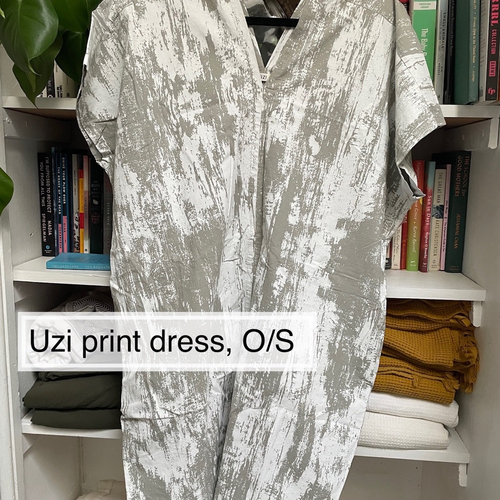 Uzi V dress metallic print
